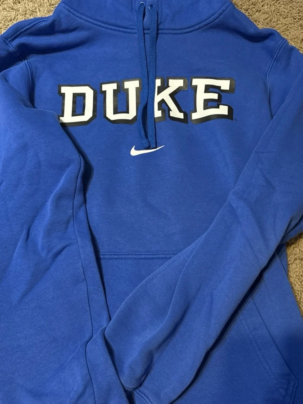 Nike Men's Duke Blue Zip-Up Sweater with White Logo